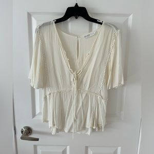 Zara White/Cream Top - Medium